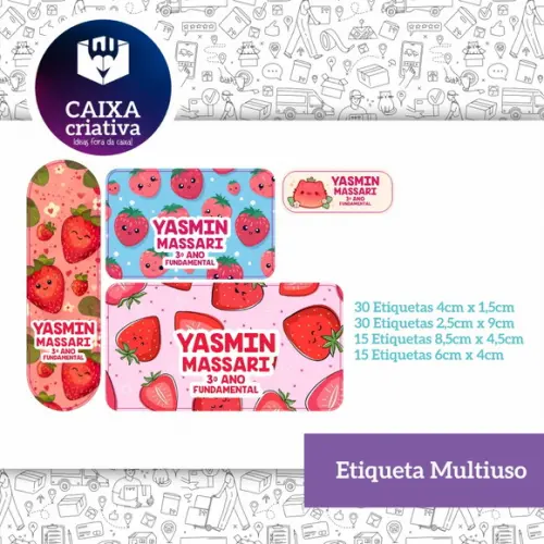 Kit Etiquetas Adesivas - Moranguinhos