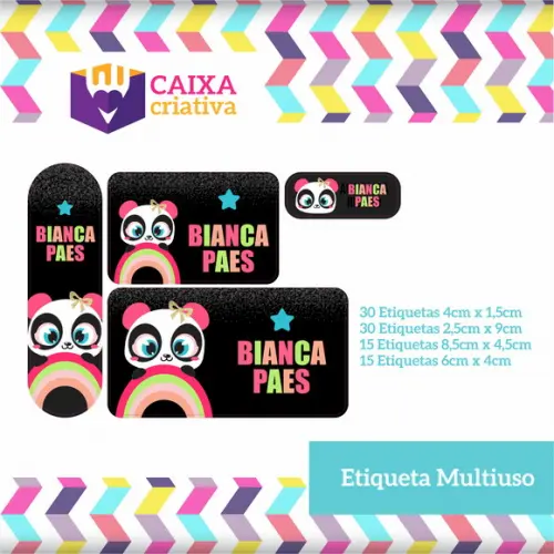 Kit Etiquetas Adesivas - Panda