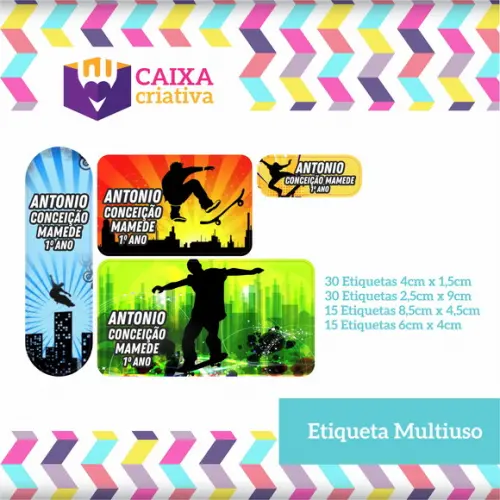 Kit Etiquetas Adesivas - Skate