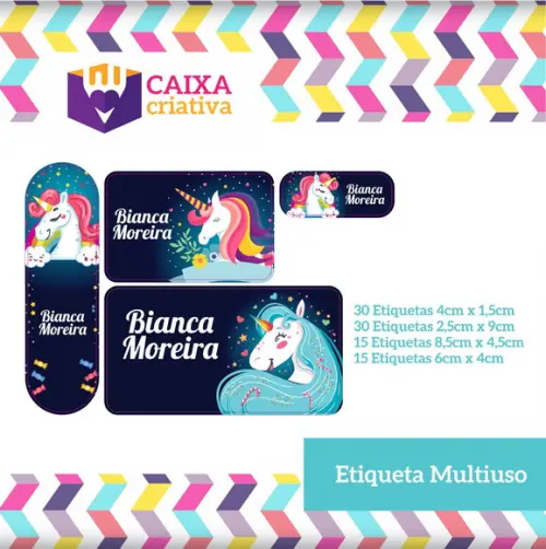 Kit Etiquetas Adesivas - Unicórnio