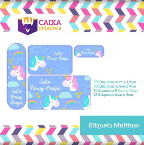 Kit Etiquetas Adesivas - Unicórnio