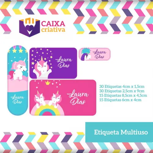 Kit Etiquetas Adesivas - Unicórnio