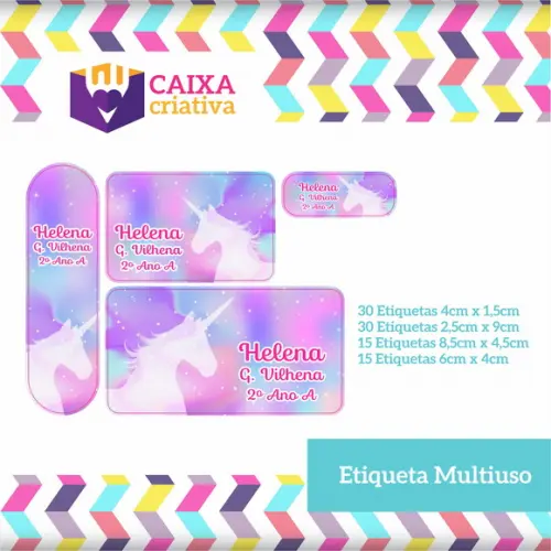 Kit Etiquetas Adesivas - Unicórnio