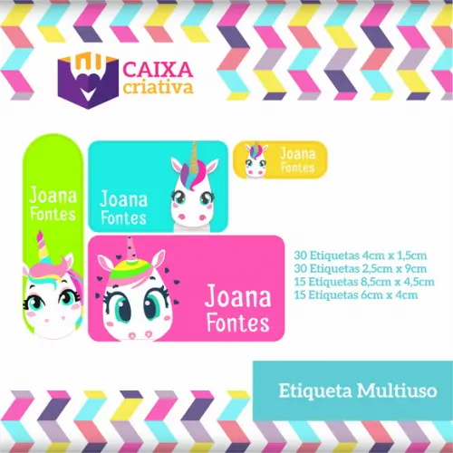 Kit Etiquetas Adesivas - Unicórnio
