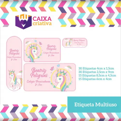 Kit Etiquetas Adesivas - Unicórnio