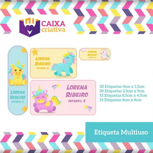 Kit Etiquetas Adesivas - Unicórnio