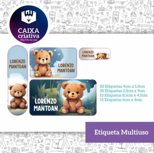 Kit Etiquetas Adesivas - Ursos Teddy