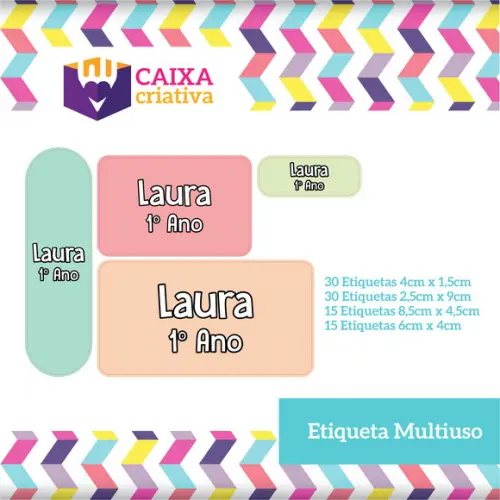 Kit Etiquetas Escolares - Candy Colors