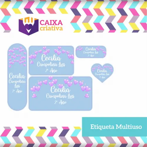 Kit Etiquetas Multiuso Coração