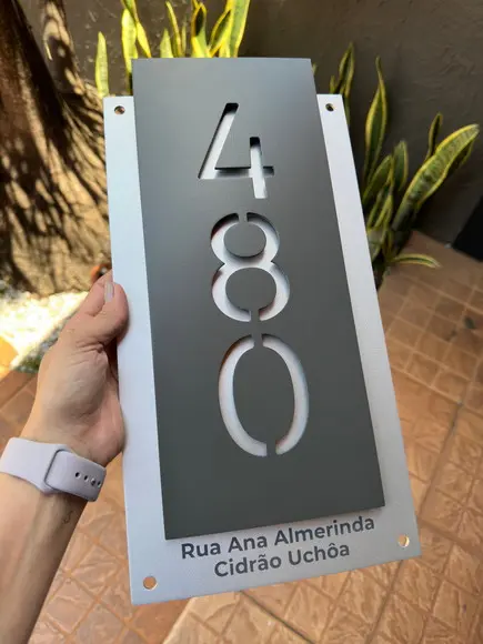 Número para Casa Acm com Acm - 3 Dígitos 20x40