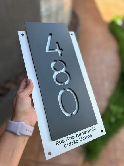 Número para Casa Acm com Acm - 3 Dígitos 20x40