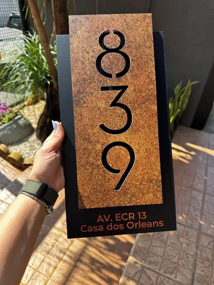 Número para Casa Acm com Acm Corten - 3 Dígitos 20x40