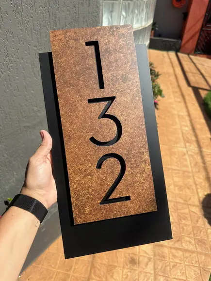 Número para Casa Acm com Acm Corten - 3 Dígitos 20x40
