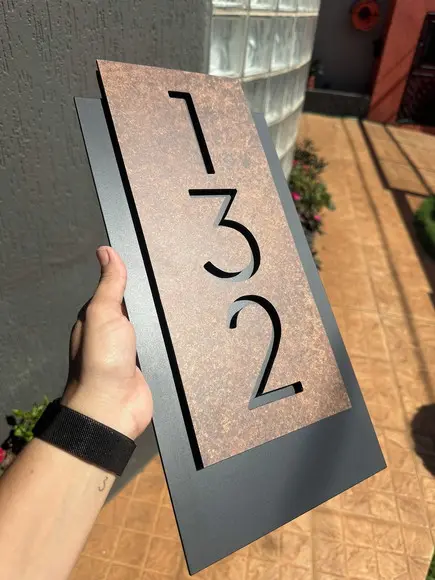 Número para Casa Acm com Acm Corten - 3 Dígitos 20x40