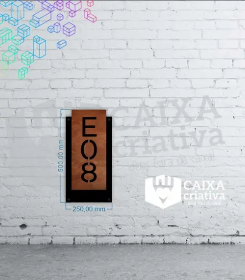 Número para Casa Acm com Acm Corten - 3 Dígitos 25x50