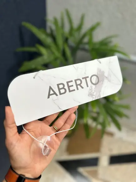 Placa - Aberto e Fechado - Modelo Caulim + Ventosa