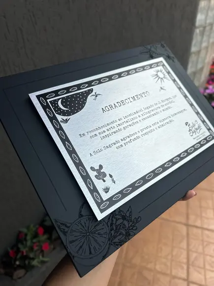 Placa Acm com Moldura e Impressão Uv - 30x40