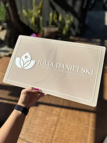 Placa Comércio Acrilico - Efeito Cristal 40x24 Impressão Uv