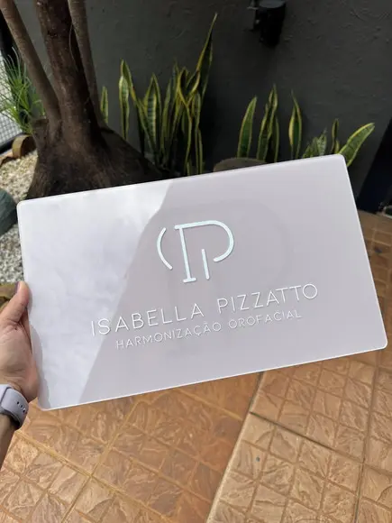 Placa Comércio Acrilico - Efeito Cristal 40x24 Impressão Uv