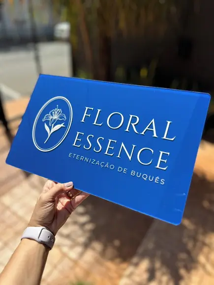 Placa Comércio Acrilico - Efeito Cristal 40x24 Impressão Uv