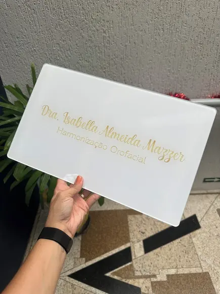 Placa Comércio Acrilico - Efeito Cristal 40x24 Impressão Uv