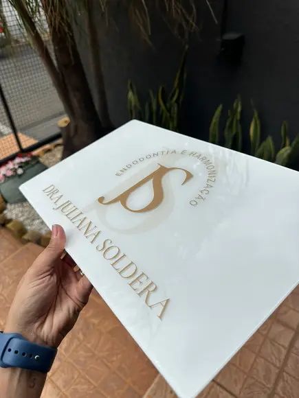 Placa Comércio Acrilico - Efeito Cristal 40x24 Impressão Uv