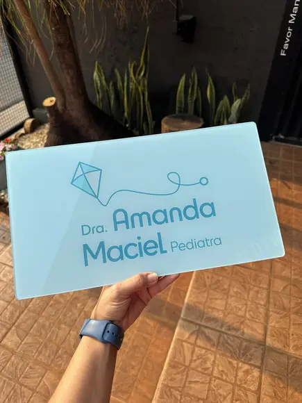 Placa Comércio Acrilico - Efeito Cristal 40x24 Impressão Uv