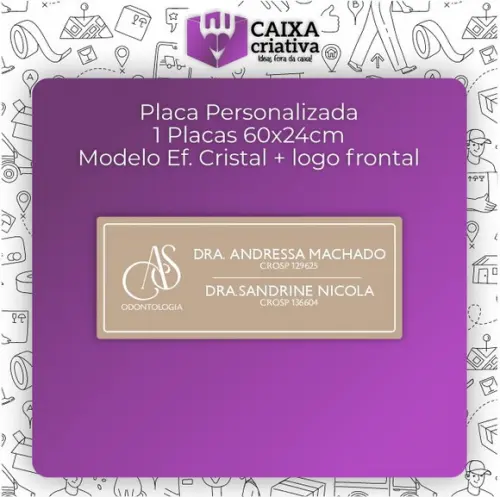 Placa Comércio Acrilico - Efeito Cristal 60x24 Impressão Uv