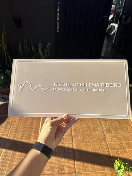 Placa Comércio Acrilico Adesivo Frontal 40x20 Impressão Uv