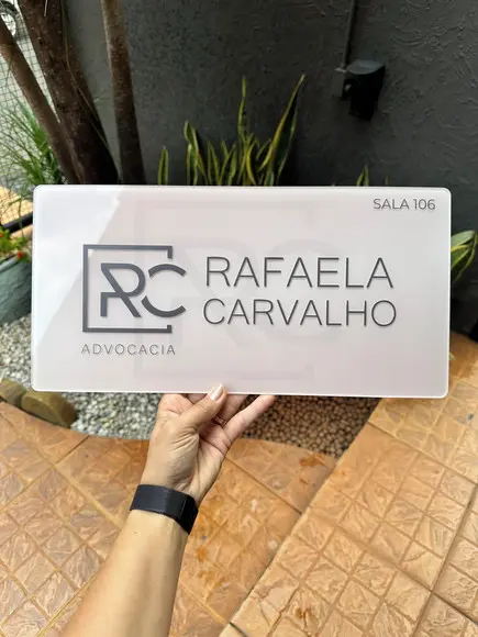 Placa Comércio Acrilico Adesivo Frontal 40x20 Impressão Uv