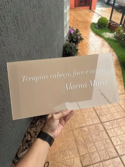 Placa Comércio Acrilico Adesivo Frontal 40x20 Impressão Uv