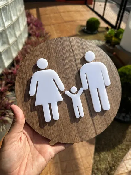 Placa de Banheiro- Modelo Calcita mdf Personalizado 20x20cm