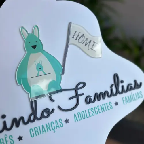 Placa de Clínica Acm Sobreposição em Acrílico 40x24 Orgânica