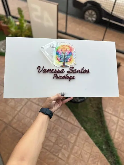 Placa de Clínica Acm Sobreposição em Acrílico 53x28cm