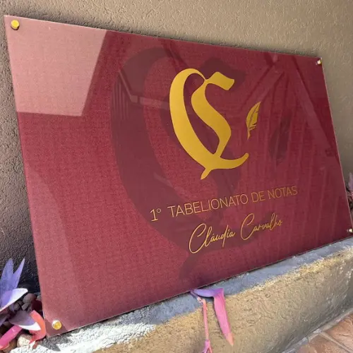 Placa de Comércio - Acrílico + Vinil 80x50cm