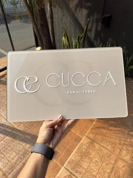 Placa de Comércio Acrílico - Aplicação Adesivo Frontal 40x24