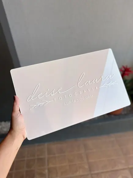 Placa de Comércio Acrílico - Aplicação Adesivo Frontal 40x24