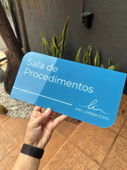 Placa de Comércio Acrílico - Efeito Cristal 30x15