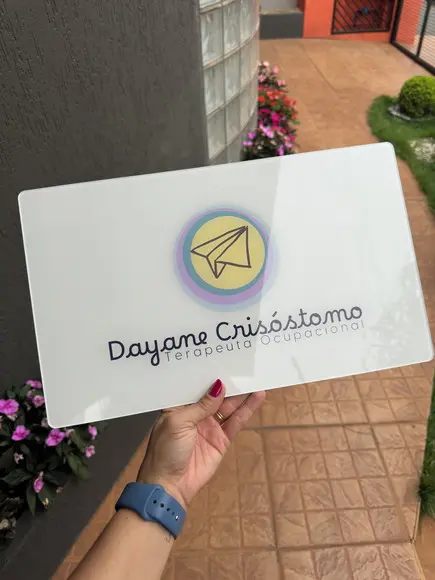 Placa de Comércio Acrilico - Efeito Cristal 40x24