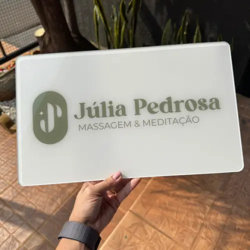 Placa de Comércio Acrilico - Efeito Cristal 40x24
