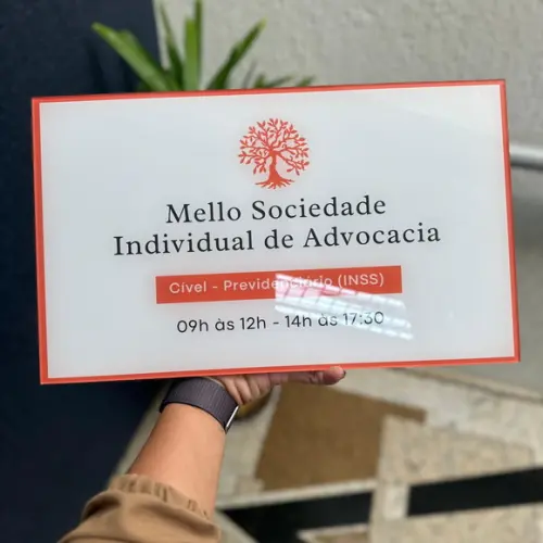 Placa de Comércio Acrilico - Efeito Cristal 40x24