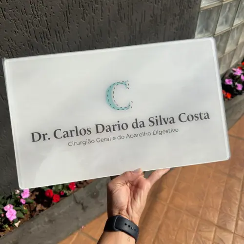 Placa de Comércio Acrilico - Efeito Cristal 40x24