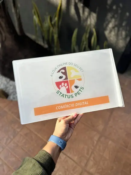 Placa de Comércio Acrilico - Efeito Cristal 40x24