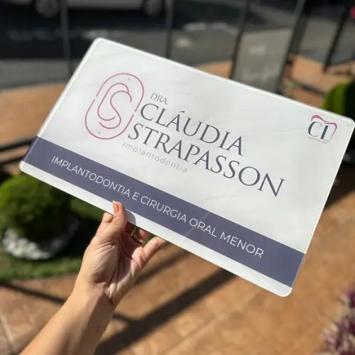 Placa de Comércio Acrilico - Efeito Cristal 40x24