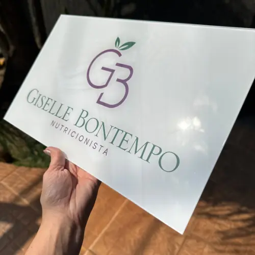 Placa de Comércio Acrilico - Efeito Cristal 40x24