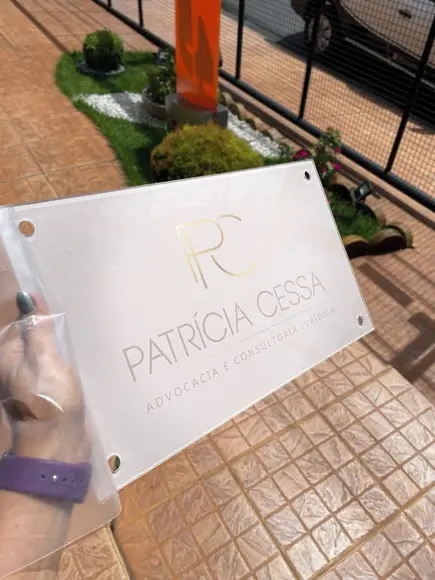 Placa de Comércio Acrilico - Efeito Cristal 40x24