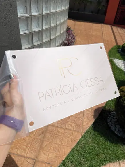 Placa de Comércio Acrilico - Efeito Cristal 40x24
