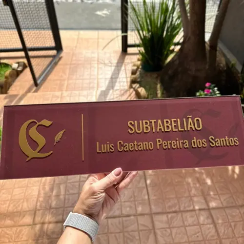 Placa de Comércio Acrilico - Frente 50cm x 15cm