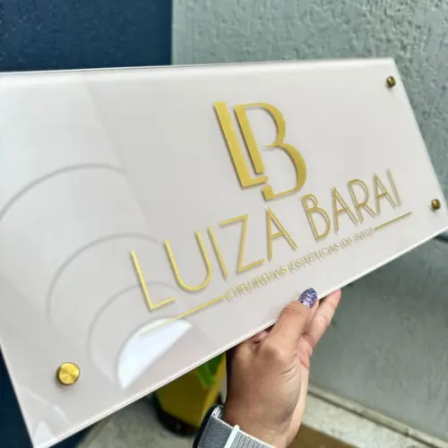 Placa de Comércio Acrilico 5mm - Frente 45x20