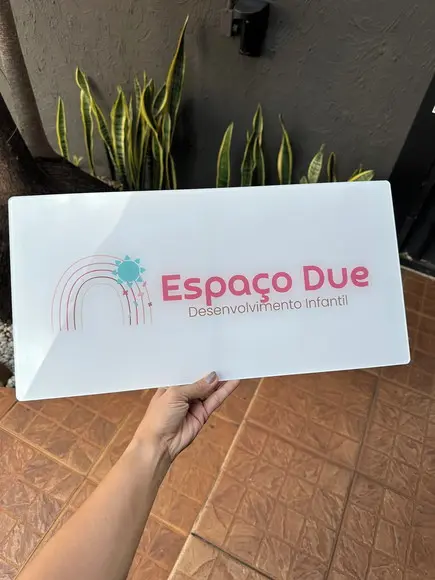 Placa de Comércio em Acrílico - Frente 25x50